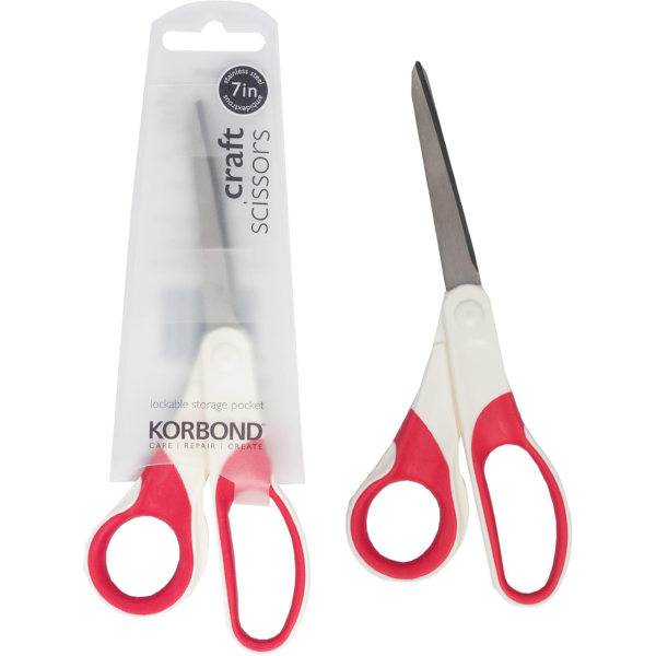 Korbond 7″ Craft Scissors with Comfort Grip (Black & Pink) - Image 2